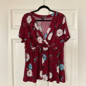 Torrid empire waist floral blouse